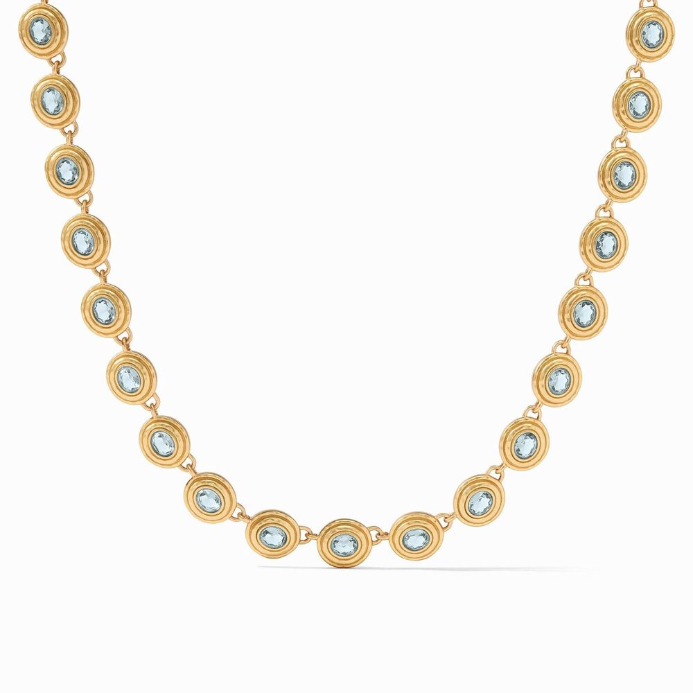 Brand New. $285 Julie Vos Tudor Tennis Necklace Peacock Blue